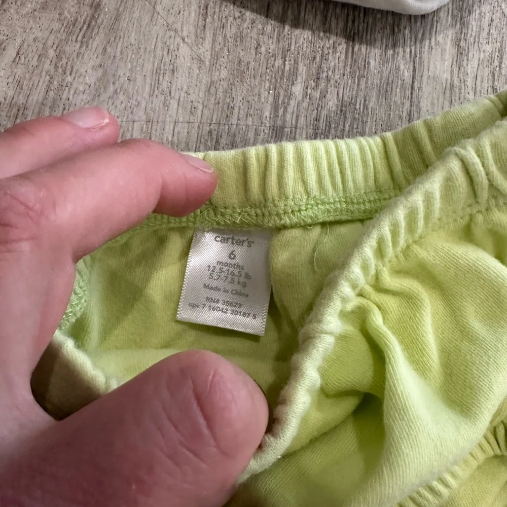 Carter's White and Light Green Diaper Covers